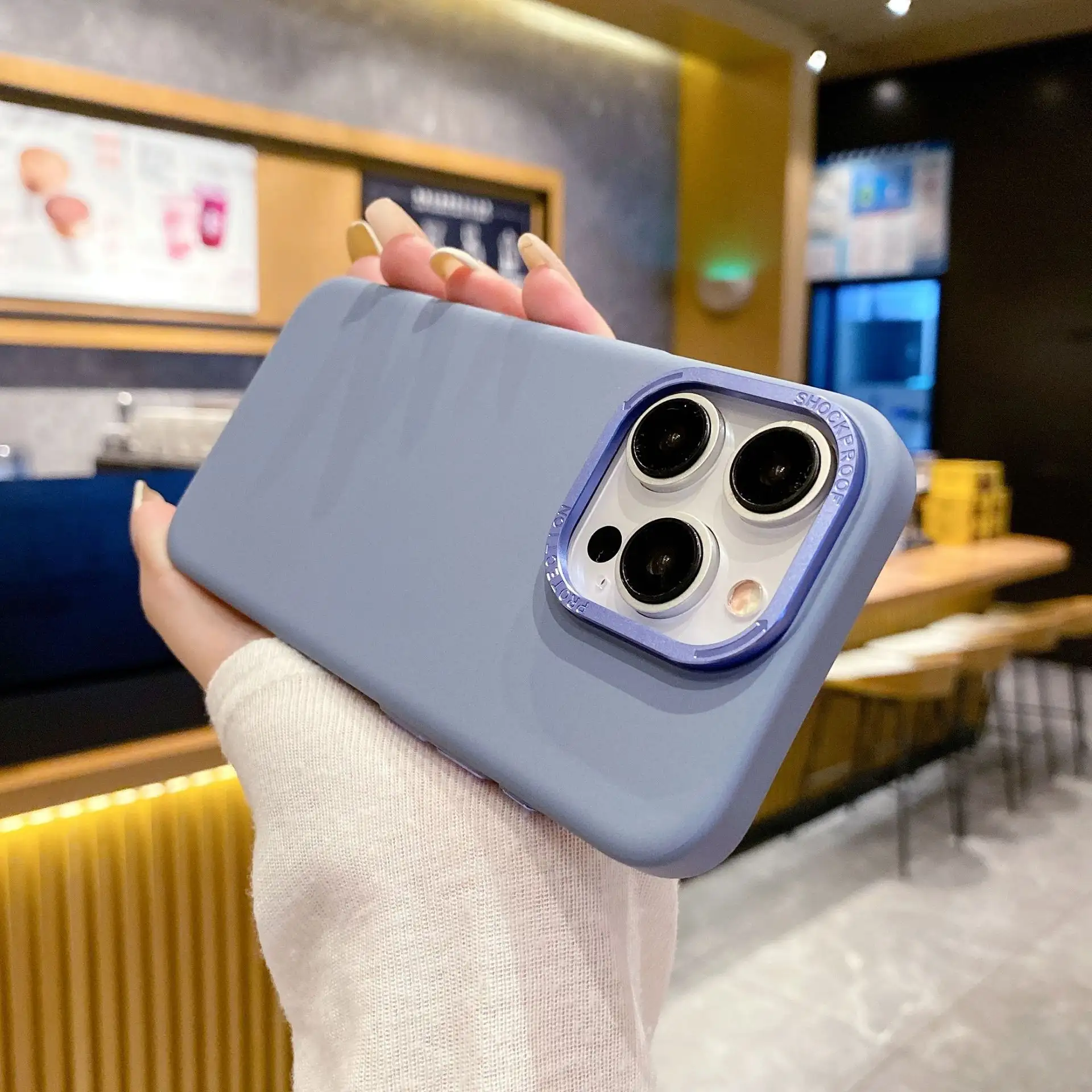 Frosted Magnetic Phone Case Metal Lens Circle