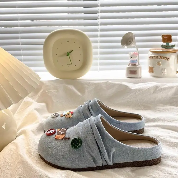 Retro Closed Toe Half Slippers Women's Outdoor Summer Soft Bottom Fashion Sandals