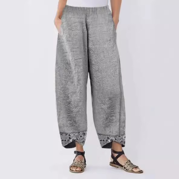 Womens Printed Patchwork Pants Printed Patchwork Skinny Pants