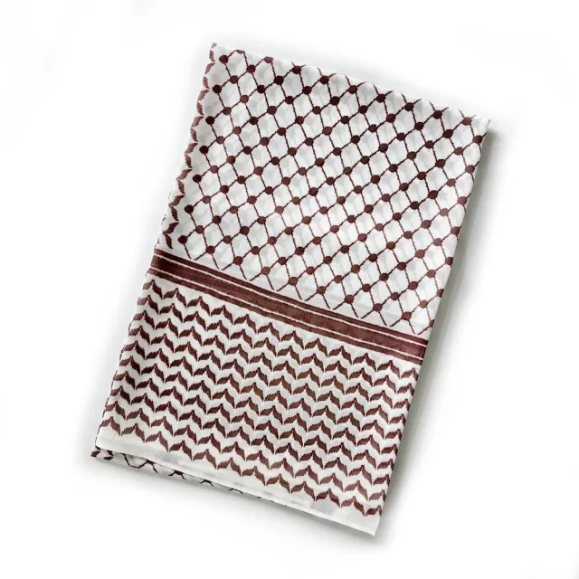 New Chiffon Printed Plaid Scarf Arabic Scarf #2 Khaki Wine - Shop at LoveMi