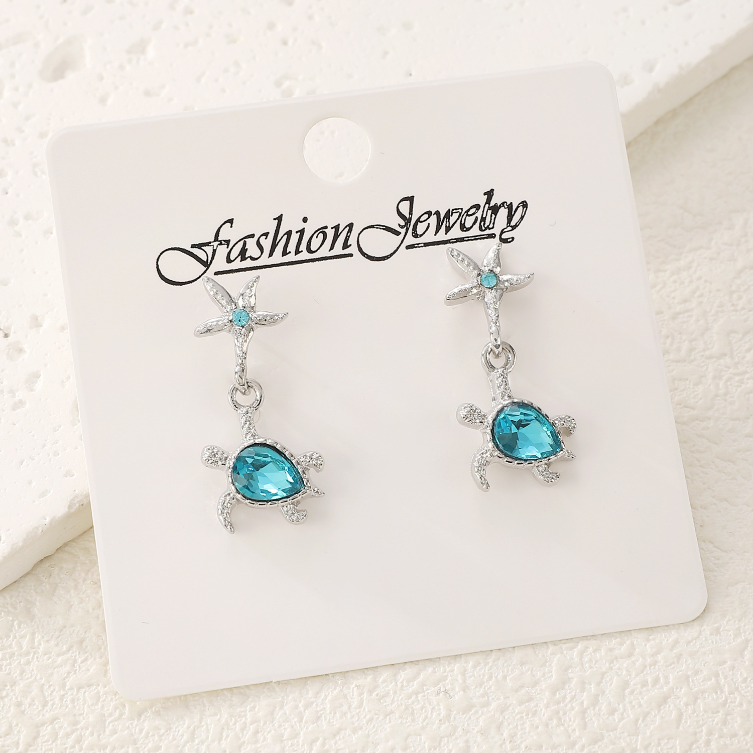 Fashion Starfish Blue Sea Turtle Stud Earrings Women's Simple All-match