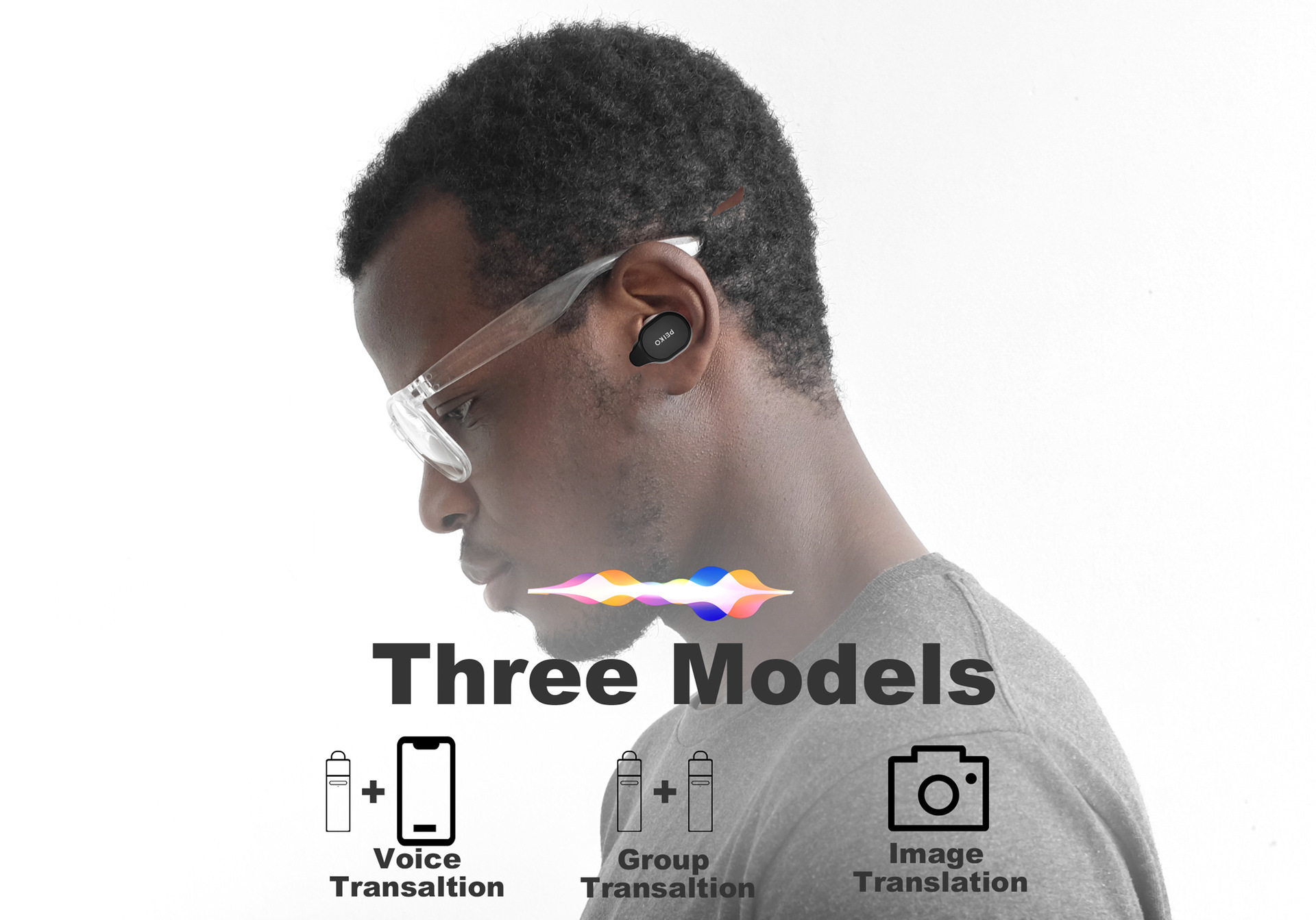 Smart Bluetooth Translation Headphones Instant Wireless Headset Language — foto 7