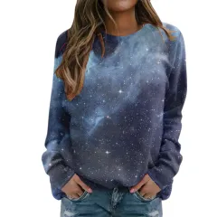 Starry Sky 3D Digital Printing Women's Round Neck Sweater - Myl2723-L - View 1