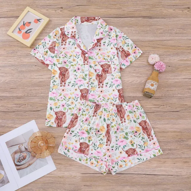 Women's Floral print Short sleeve Suit Sh1002201801 - Shop at LoveMi