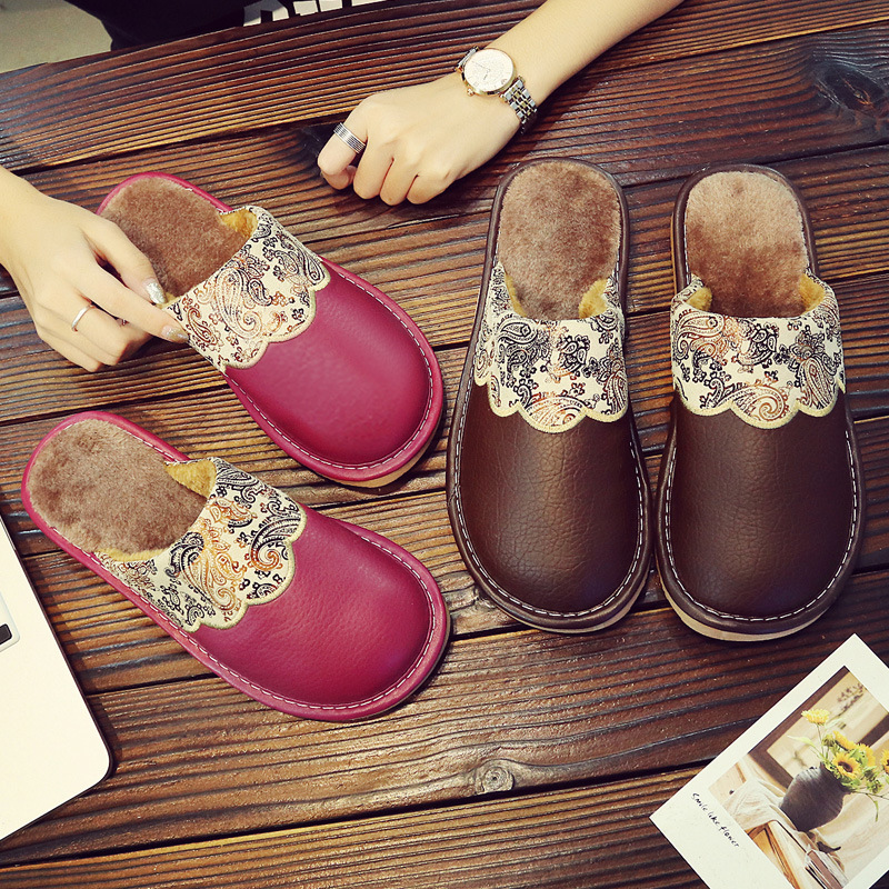 Winter Men's Indoor Cotton Slippers For Home Use
