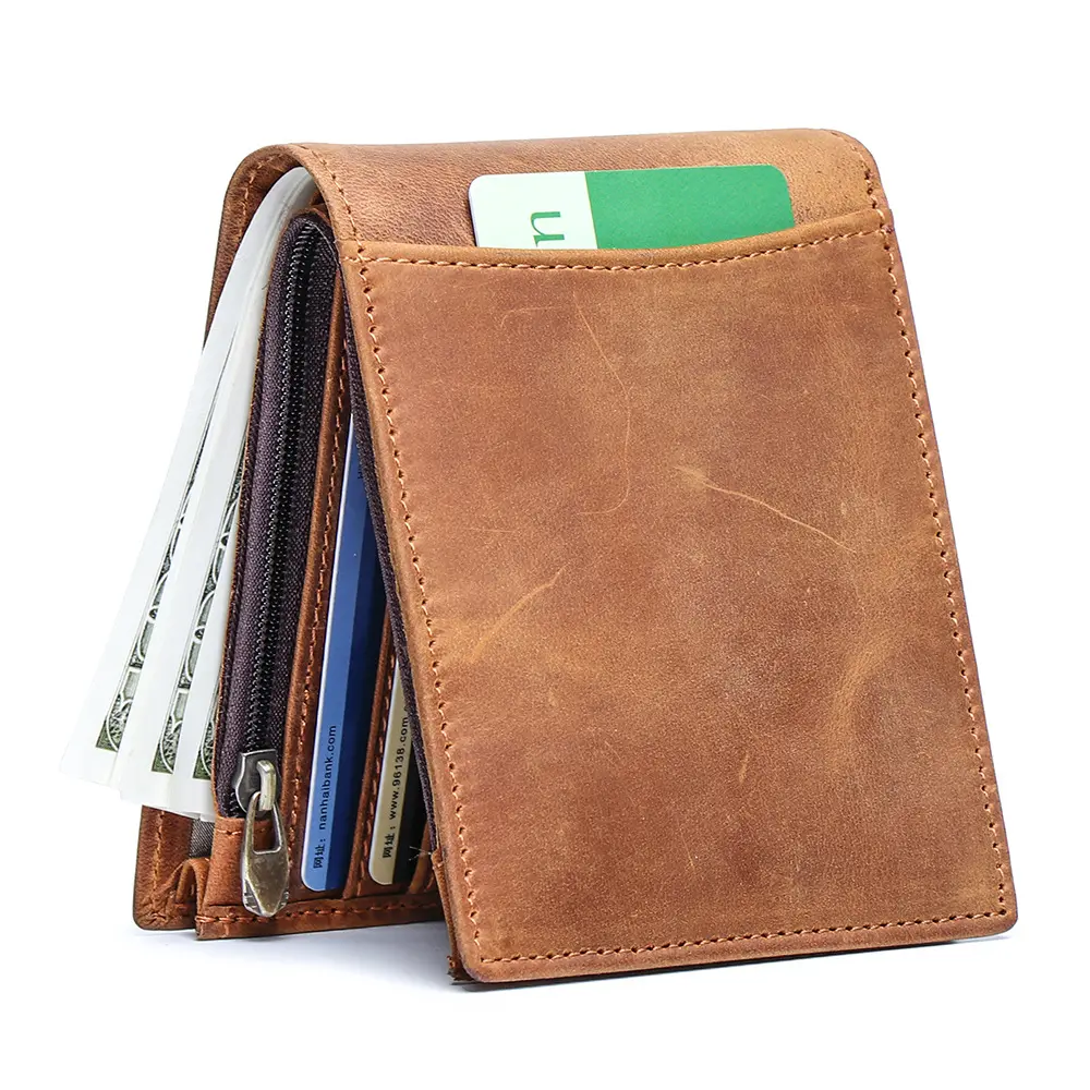New-style Mens Short Wallet Made From Full-grain