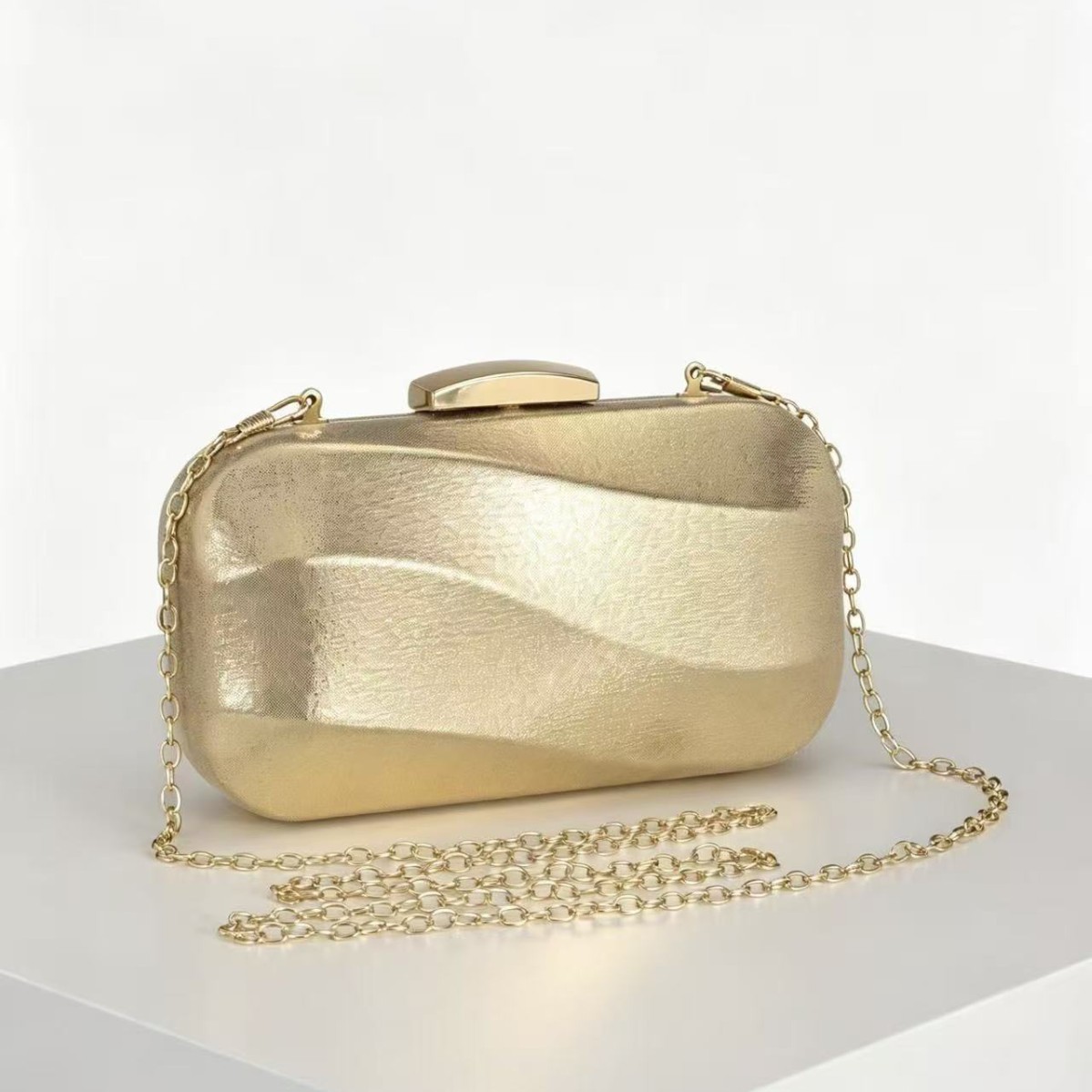 Evening Party Clutch Bag For Ladies Small Square Bag With Lock Closure