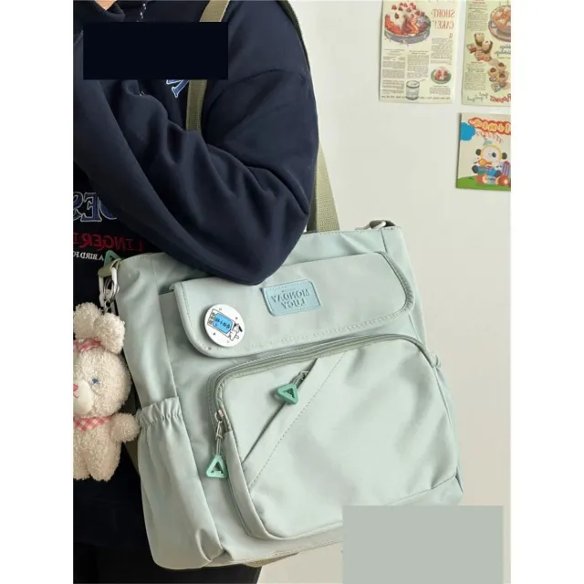 Women's Canvas Japanese College Style Bag Green - Shop at LoveMi