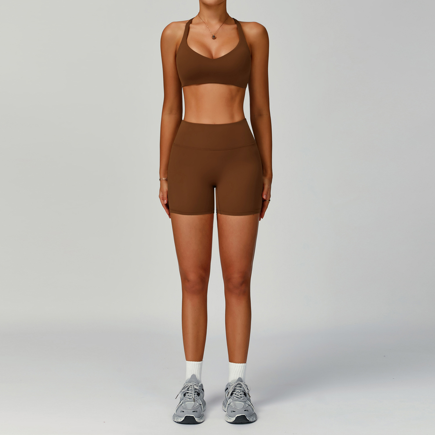 Women’s Pure Color Tight Hollow-out Beauty Back Sports Outdoor Running Outfit