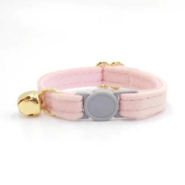 Cute Fashion Cat Collar Bell Safety Pink Velvet - Shop at LoveMi