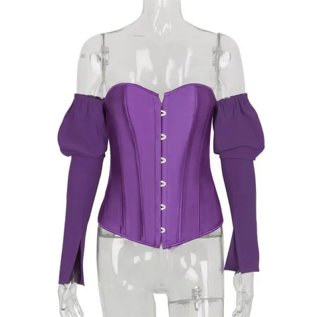 Women's Body Shaping Top Off shoulder Slim Fit Purple - Shop at LoveMi