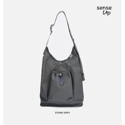 Simple And Lightweight Casual Nylon Drawstring Bucket Bag Gray - Shop at LoveMi