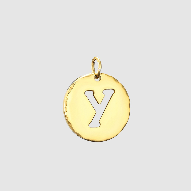 Stainless Steel Oil Dripping Letter Pendant DIY 14K Gold Y - Shop at LoveMi