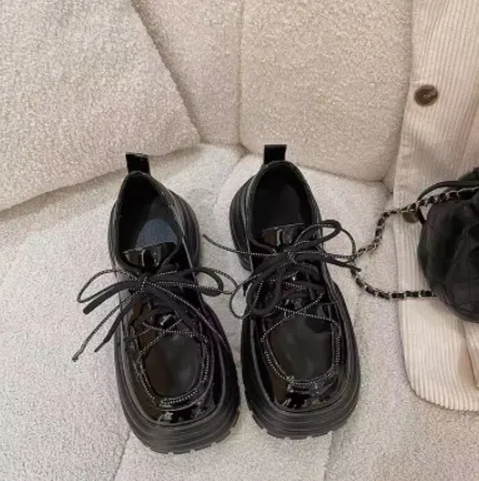 Dad Lace up D'Lites College Soft Leather Shoes Black - Shop at LoveMi