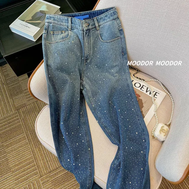Fashion Personality Female Retro Mop Pants Blue - Shop at LoveMi
