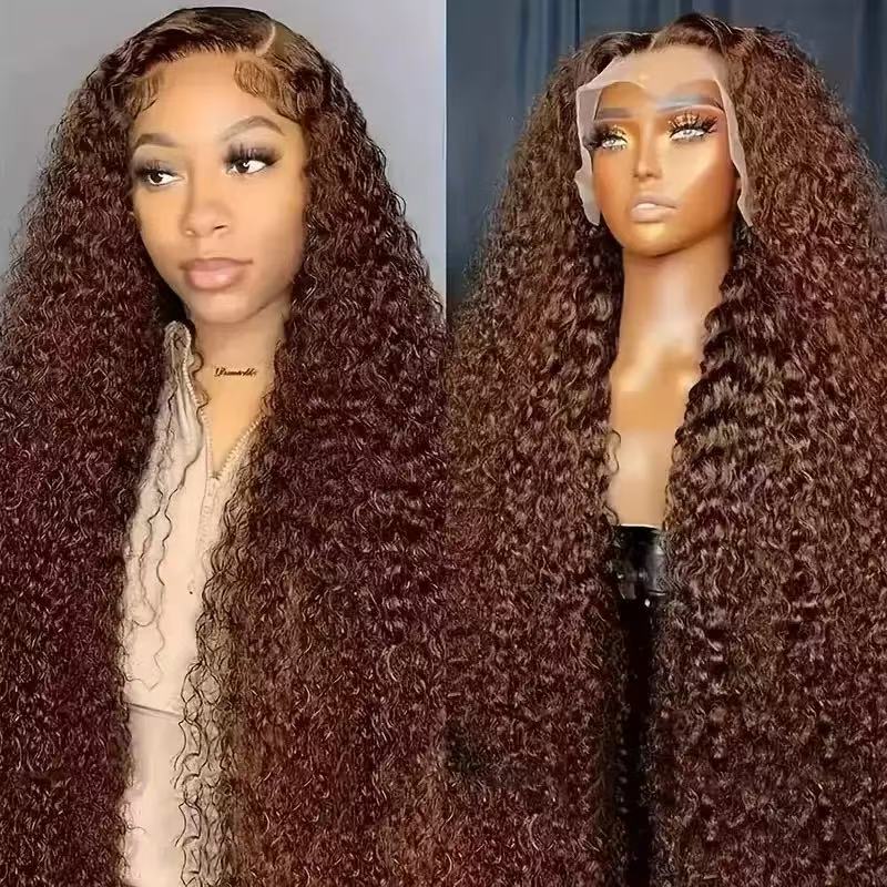 Hand-tied Black Small-curled European And American-style Lace Front Wig Long Curly Black Voluminous Half-hand-tied For Women 8
