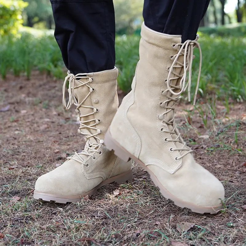 Tactical Large Size Black High-top Desert Raised