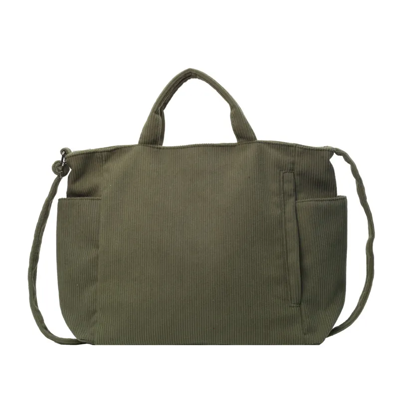 Corduroy Women's Fashion Shoulder Crossbody Bag - Green