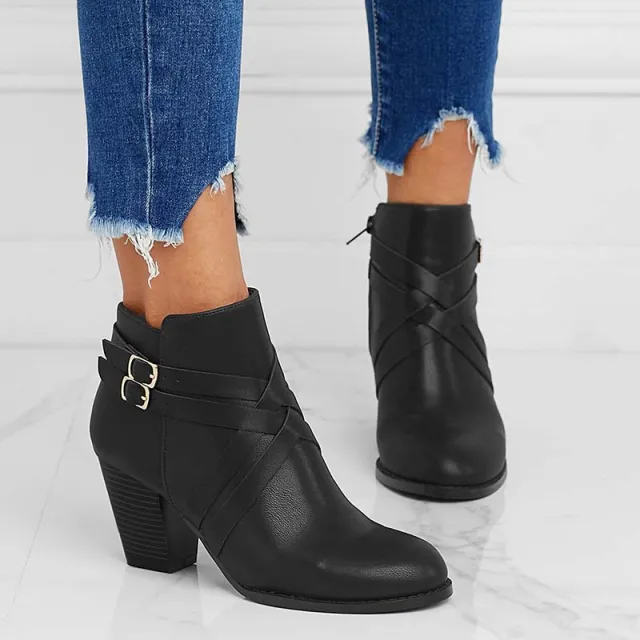 In Stock Short Boots Plus Size Height Increasing Black - Shop at LoveMi
