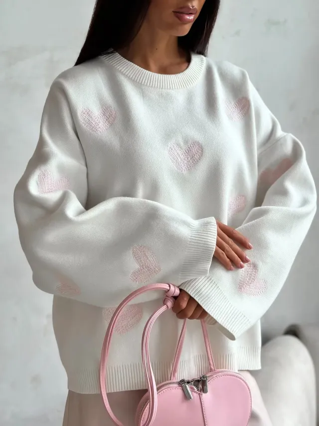 Early Autumn Idle Style Draping Round Neck Long Sleeve Women's Sweater Light Pink Q50 - Shop at LoveMi