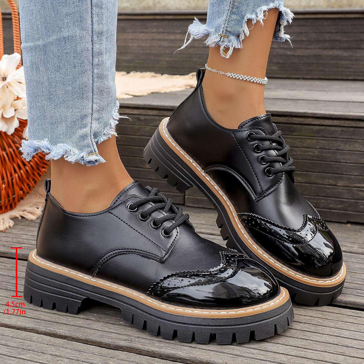 Women's Chunky Heel Pumps – top-down view