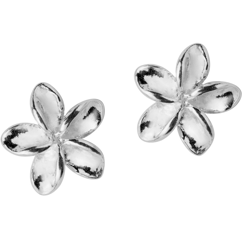 S925 Silver Flower Stud Earrings Women's Five Petal Flower Ear Studs