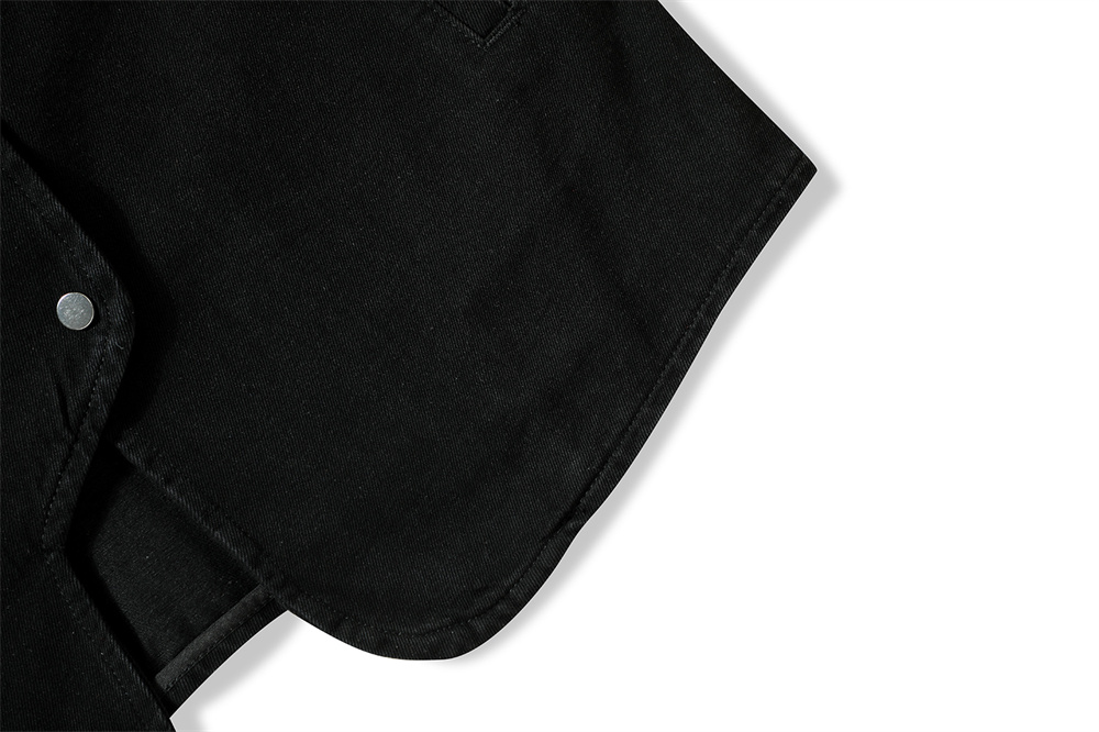 American Irregular Denim Black Men's Loose Casual Vest Summer Design Jacket