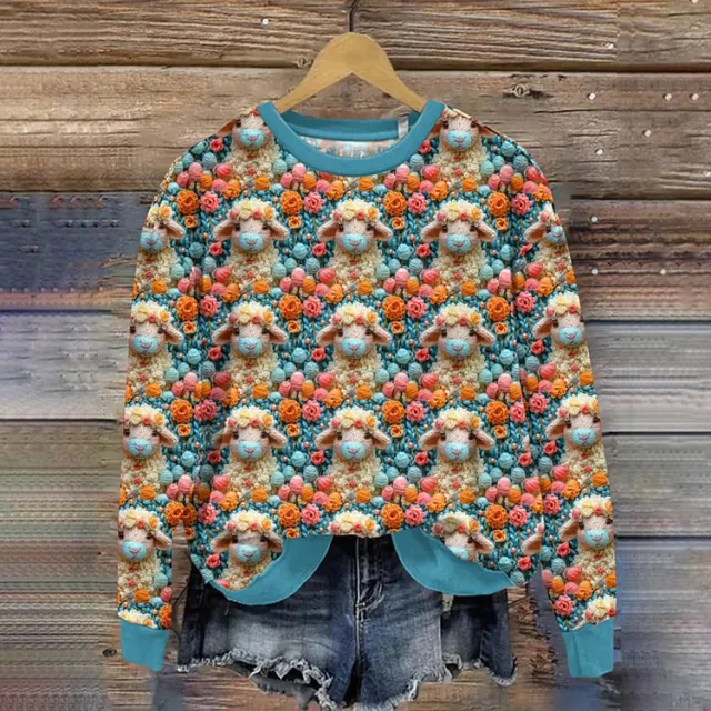 Long Sleeve Art 3D Printed All matching Women's Sweater Hoo112 M - Shop at LoveMi
