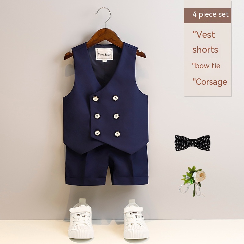 Boys Spring And Summer Short Sleeve Vest Suit - Image 4