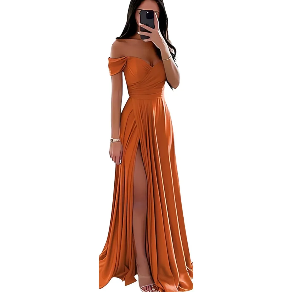 Banquet Temperament Concert Solo Bridesmaid Dress - Orange