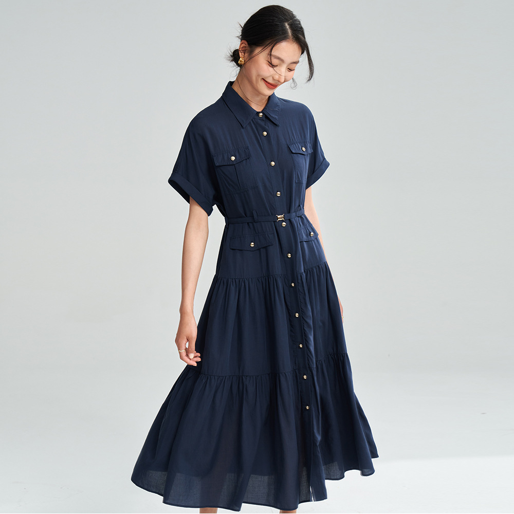 Dress Lapel Breasted Short Sleeve Shirt