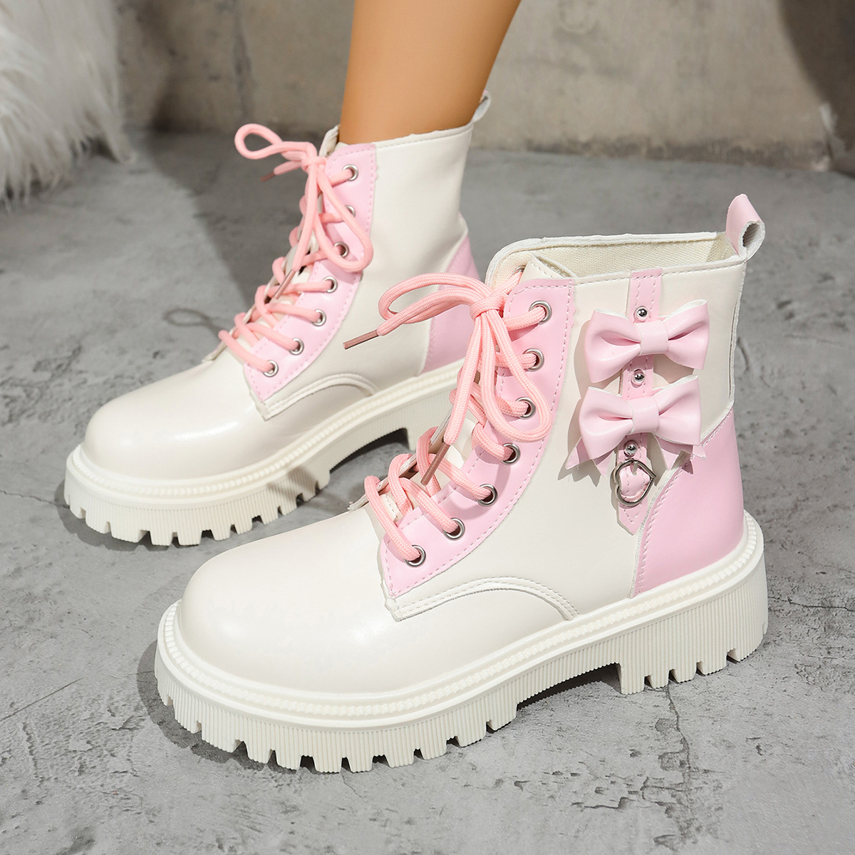 Large-size Chunky-heel Fashionable Womens Ankle Boots