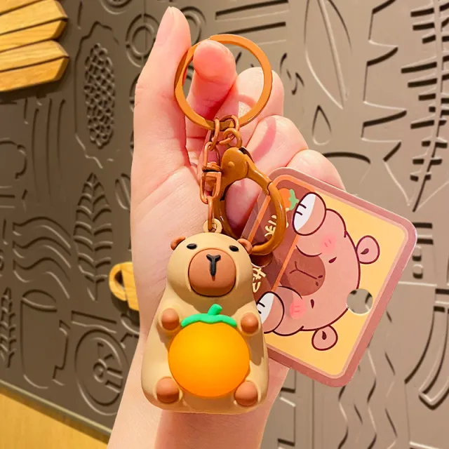 Cute Creative Doll Cartoon Light Pull Keychain Brown - Shop at LoveMi