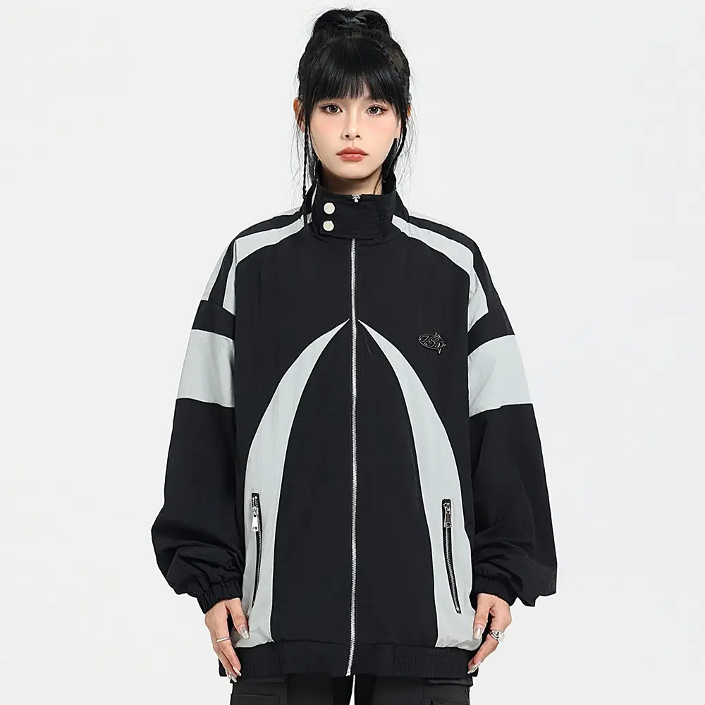 American Fashion Brand Color Contrast Patchwork Racing
