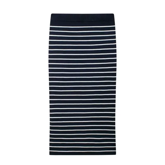 Women's Black Striped Knitted Skirt Black - Shop at LoveMi