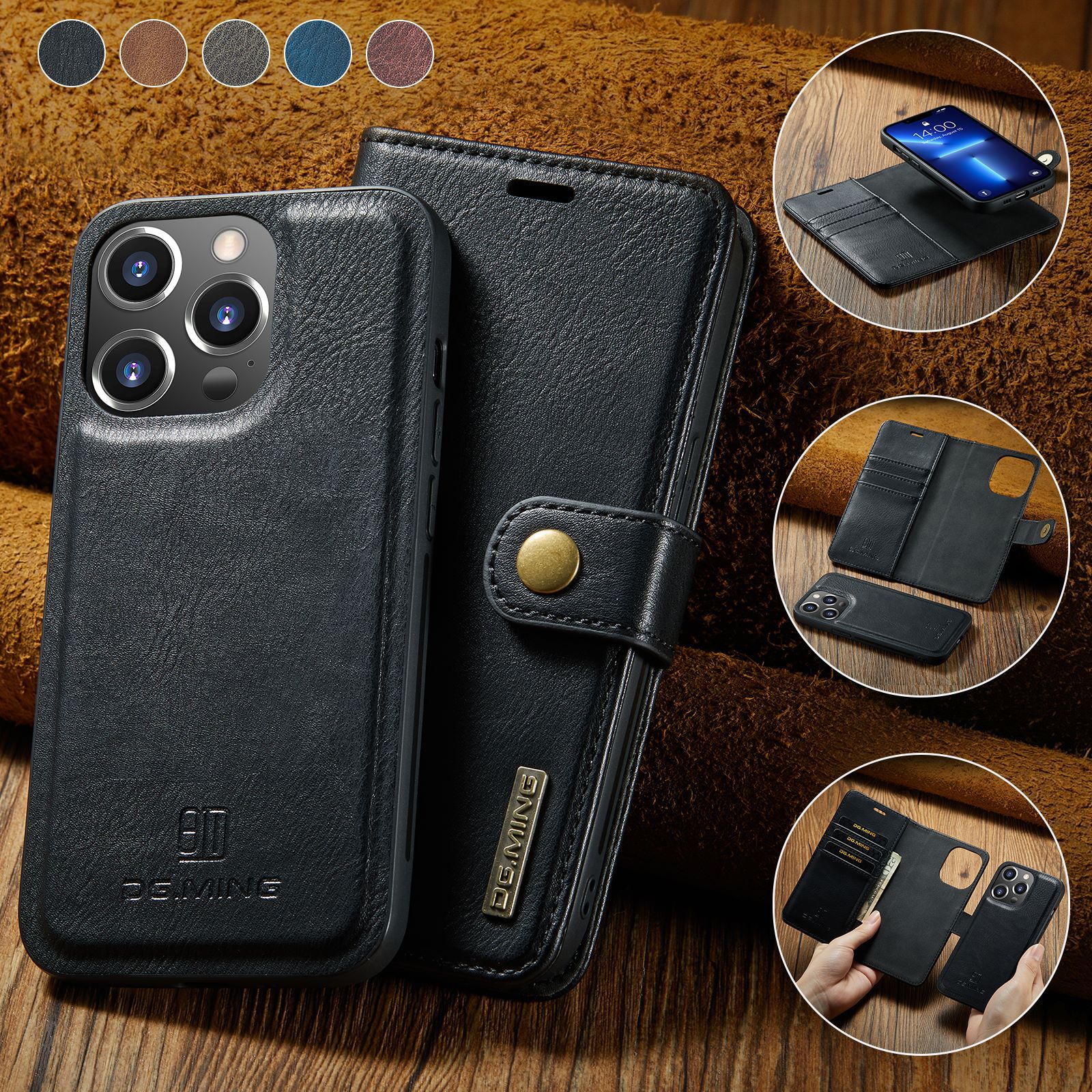 Mobile Phone Protective Shell Split Card-inserted Leather