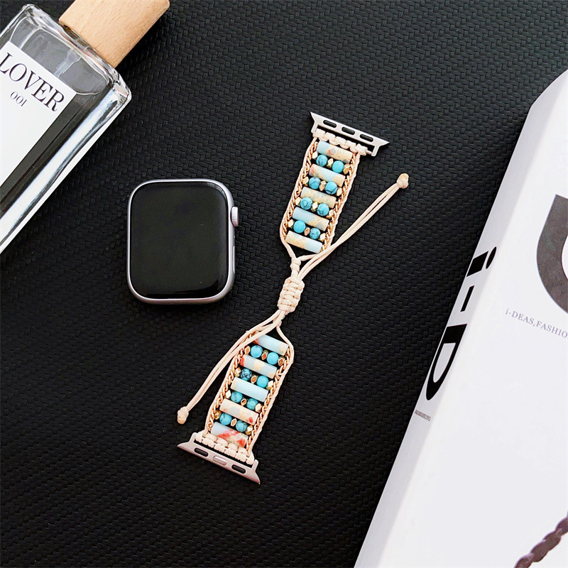 Retro Style Woven Rough Stone Bracelet Strap