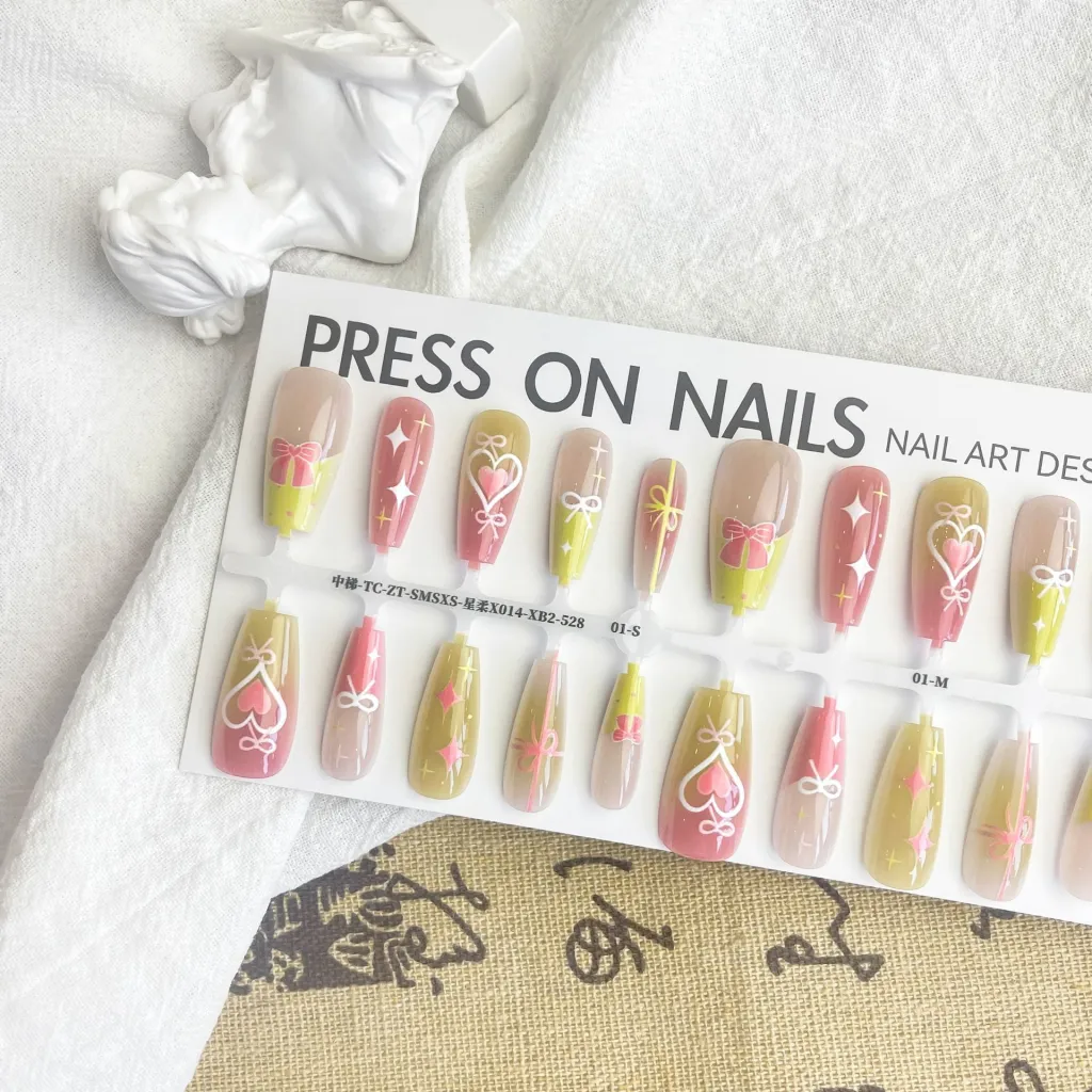 Dopamine Sweet Cool INS Style Dark French Fake Nail Tip - Star Soft 01 Style