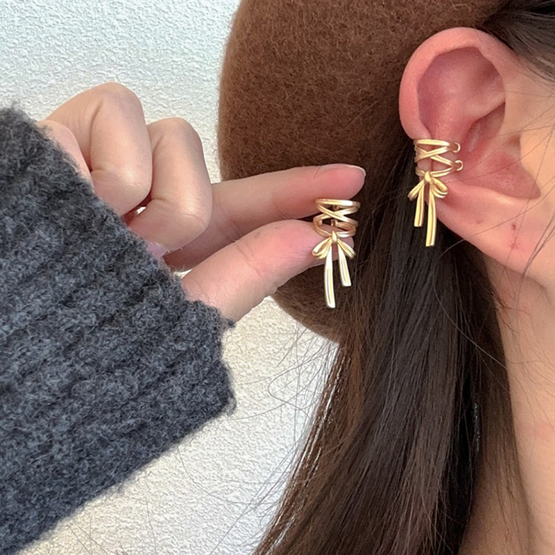 Tassel Bow Ear Clips For Womenno Piercing Required Elegant Style