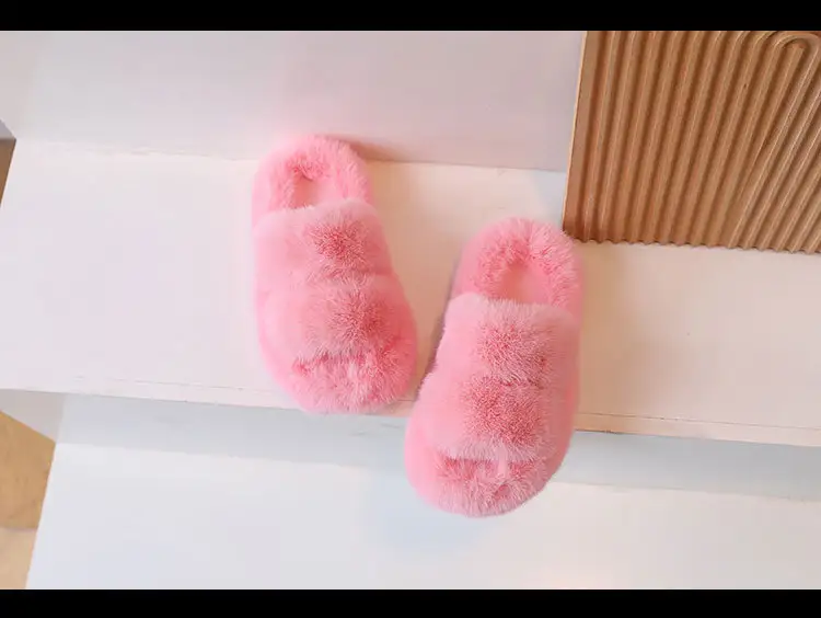 Children's Home Non-slip Word Cotton Slippers
