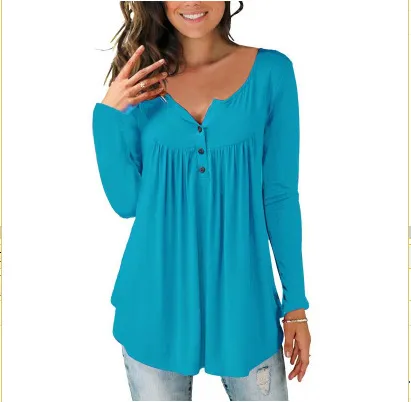 Women's Printed Plus Size Deep V Pullover T shirt Rs23010701 - Shop at LoveMi