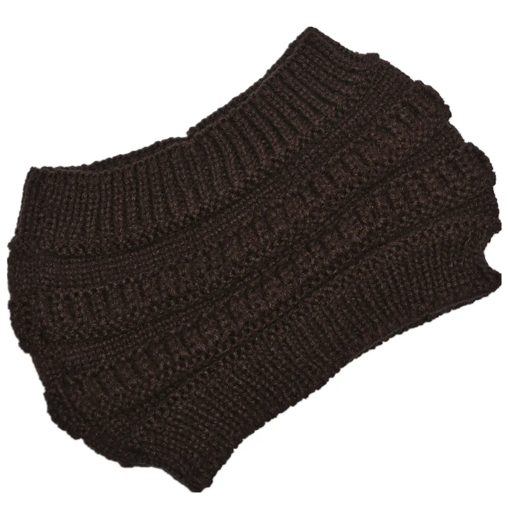 Women's Fashion Winter Hat Widened Solid Color Hair Bands - Brown