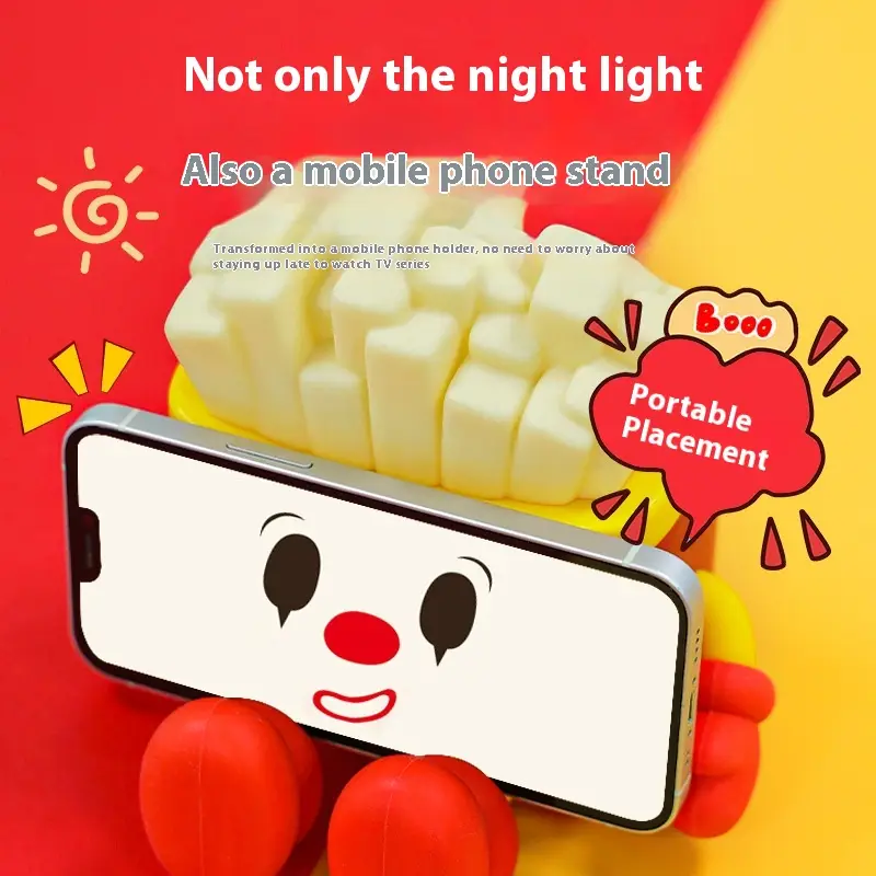 Creative Fries Night Light Bedroom Decoration Bedside Silicone