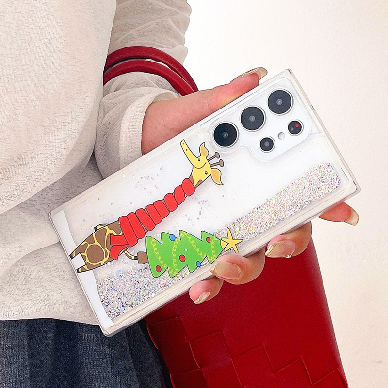 6 Christmas Quicksand Suitable For Phone Case Cartoon Soft Edge - Image 3