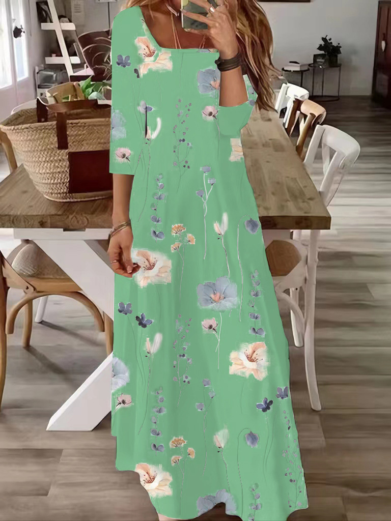 Women's Fashionable Simple Casual Printed Dress