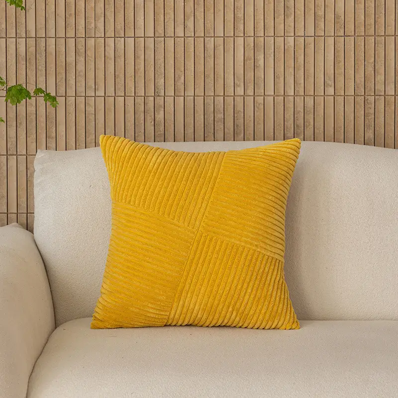New Corduroy Solid-Colored Windmill Patchwork Pillow Cover