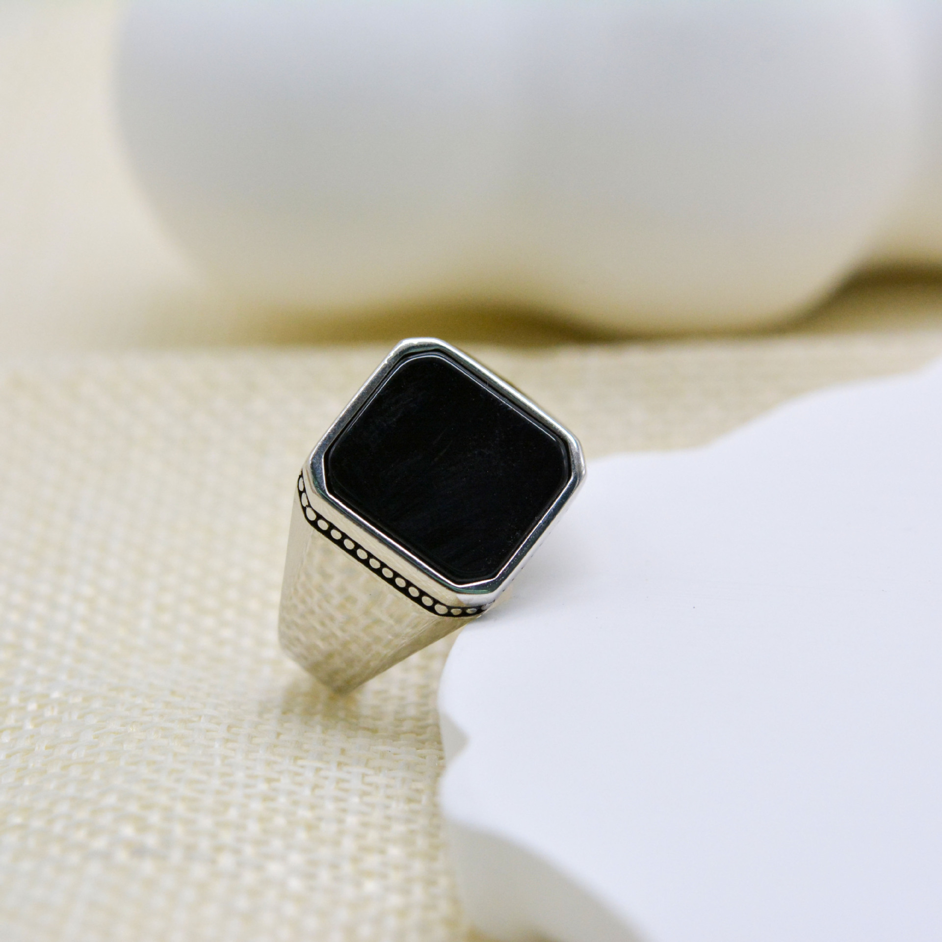 Women's Micro Inlaid Square Ring