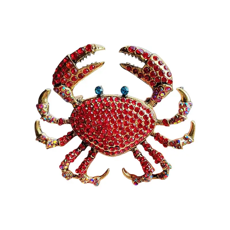 Creative Full Diamond Crab Brooch Niche High Sense
