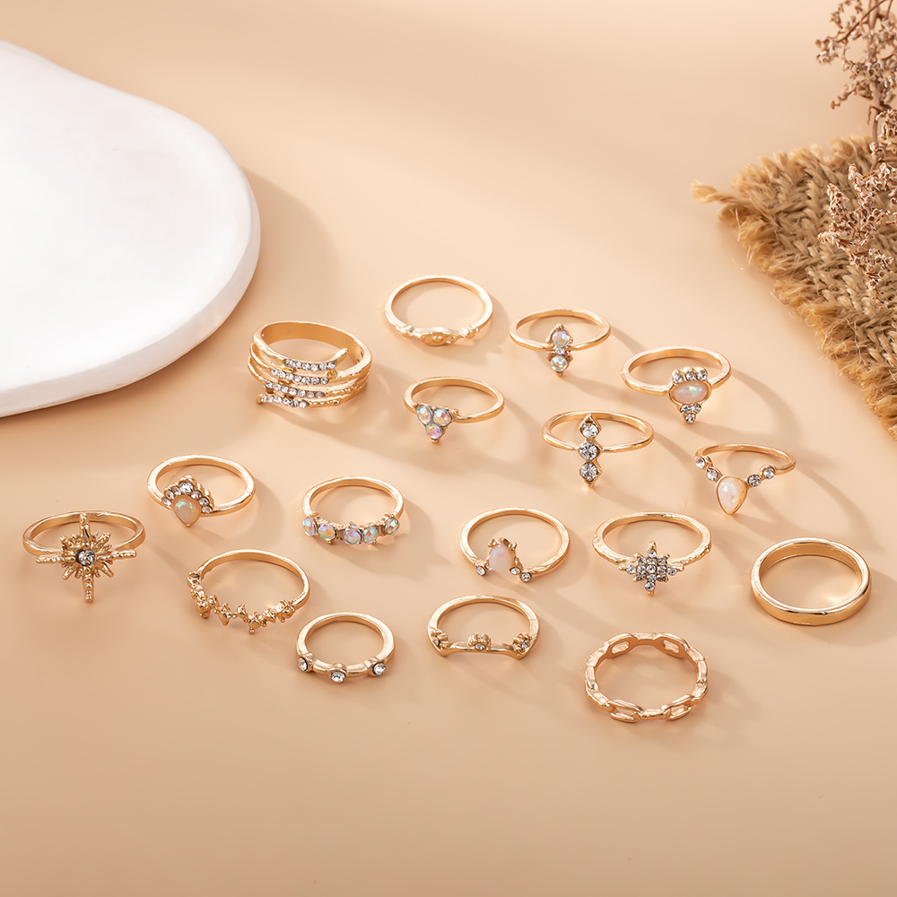 Adjustable boho ring set for women