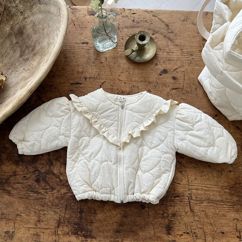 Baby's Lightweight Zipper Lace Jacket Cotton-padded Coat